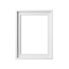 Obraz premium White rectangular picture frame with mat image