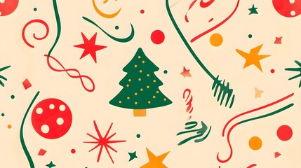 symbol of Christmas repeating line pattern
