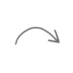 Long curved hand drawn arrow vector  