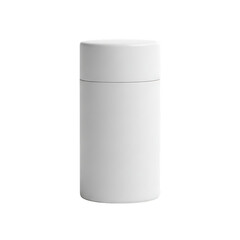 Plain white cylindrical container with cap cylinder object