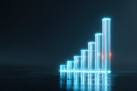 Technology data visualization and performance analytics background