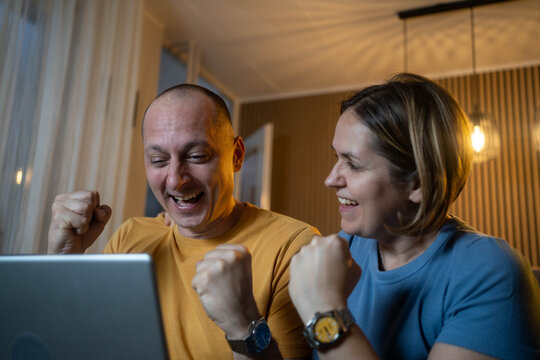 ChatGPT said:

Overjoyed mature married couple giving high five at home, celebrating completing domestic paperwork together. Euphoric happy older spouses enjoying successful investment or purchase.
