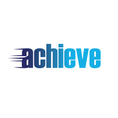 Letter ACHIEVE wordmark logo typography.