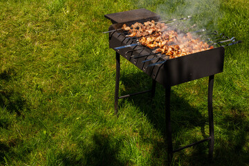 barbecue with barbecue in the garden