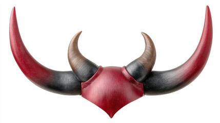Red and Black Horned Costume Accessory for Theatrical Performances and Creative Experiences
