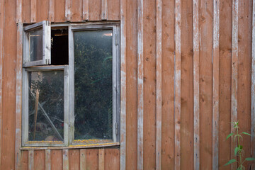 wooden old barn with window