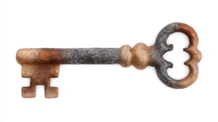 Obraz premium Vintage Key for Haunted House Tour Experience and Ghost Adventures Clipart Element