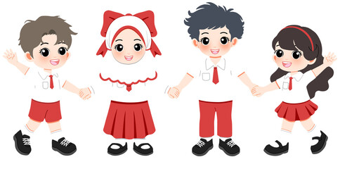 Diverse Group of Cheerful Children Celebrating Together in Cultural Attire