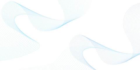 Abstract blue smooth wave on a white background. Dynamic sound wave. Design element. Vector illustration.	