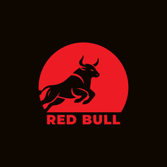 Red Bull logo icon design on dark background