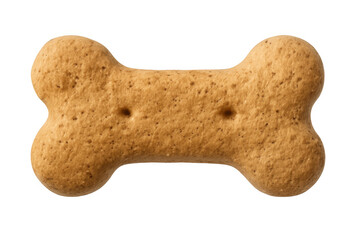 Dog biscuit bone treat for pets, isolated brown baked snack and food on transparent background