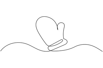 Obraz premium Hand drawn cozy mittens outline illustration for winter fashion and holiday design