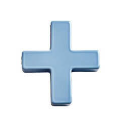 Obraz premium Blue 3D Plus Sign Symbol graphic design isolated on a transparent background