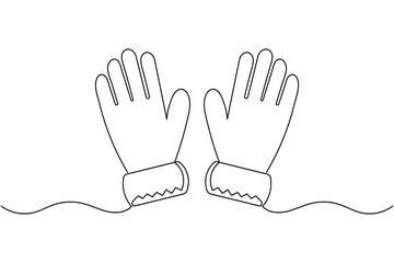 Hand drawn cozy mittens outline illustration for winter fashion and holiday design