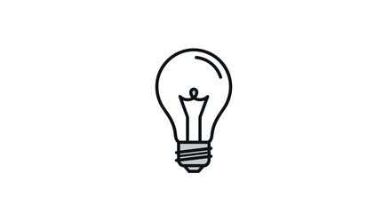 Light Bulb Icon Symbol of Innovation and Ideas.