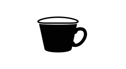 Simple black coffee mug icon silhouette on a white background.
