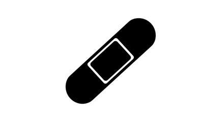 Simple Black and White Bandage Icon Vector Illustration.