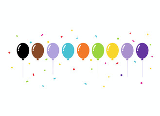 Obraz premium Celebrating Pride Month with rainbow balloons, confetti, and support for LGBT rights