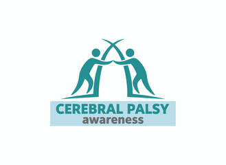 National Cerebral Palsy Awareness Month: Vector illustration of people with Cerebral Palsy