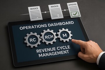 Operations dashboard for revenue cycle management and invoices concept.