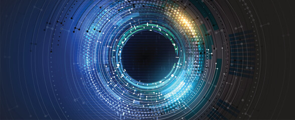 Abstract high particles technology and science circuit background