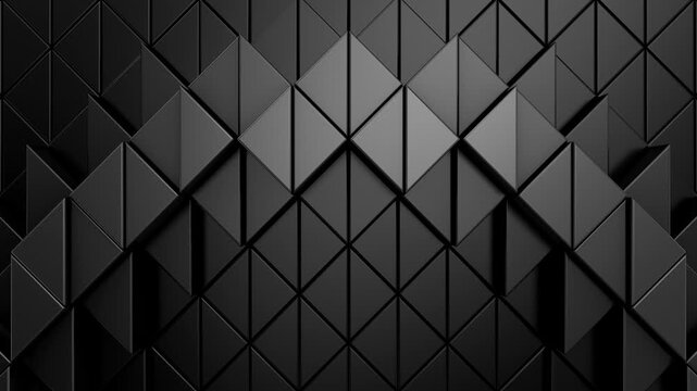 Triangles Form a Wave. Abstract motion, two color, 3d rendering, 4k resolution
