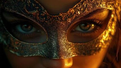 Decorated mask on person's face - Powered by Adobe