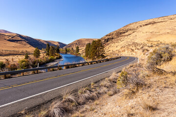 Yakima River Canyon highway, one of the most scenic highways in the State of Washington