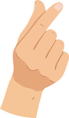Hand making Korean finger heart gesture expressing love and affection vector illustration 