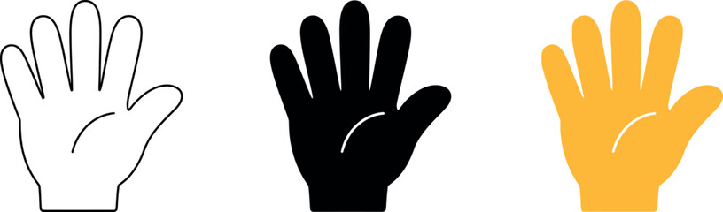 Fototapeta premium Diverse Hands Representing Unity and Support in Outline Black and Gold Vector Illustration