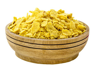 Flaked corn flour, made in Minas Gerais Brazil, isolated on white background