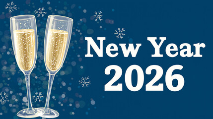 New year champagne toast celebration happy holiday greeting 2026 party