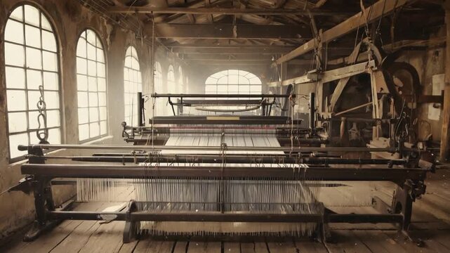 Vintage textile industry machine.