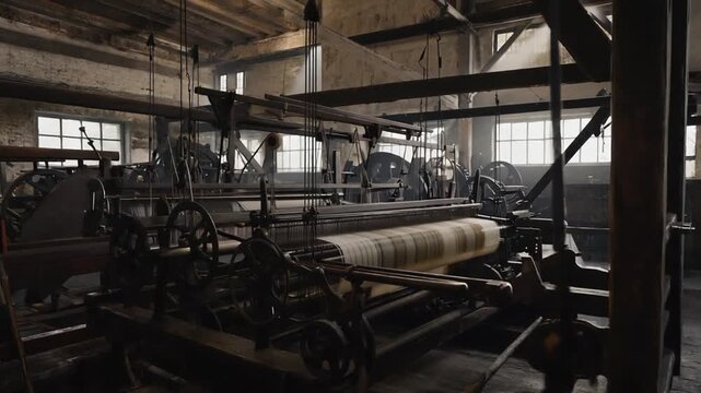 Vintage textile industry machine.