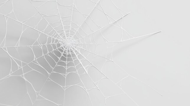 minimal spider web geometry on white background with abstract linear tension