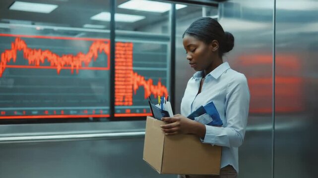 Person laid off from work due to the crisis.