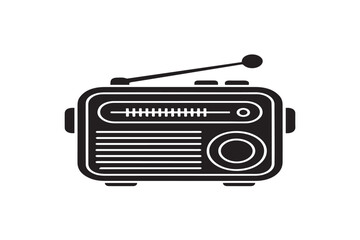 Simple Retro Radio Glyph Icon Vector