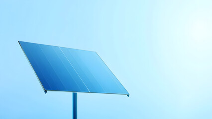 Minimal solar panel icon on a bright background, isolated with right-side copyspace. Represents clean and renewable energy.
