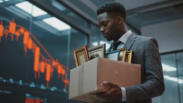 Person laid off from work due to the crisis.