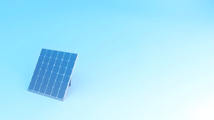Minimal solar panel icon on a bright background, isolated with right-side copyspace. Represents clean and renewable energy.