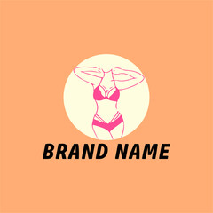 woman in bikini fitness body illustration