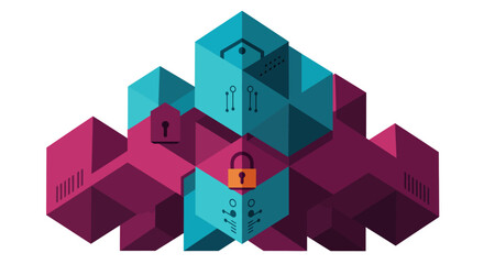 Fototapeta premium Streamlined Workflow Concept: Minimalist Flat Vector Design for Efficiency and Digital Transformation