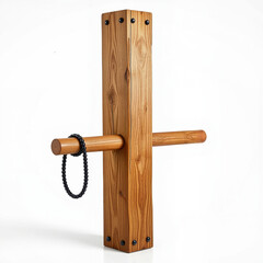 horse hitching post Wooden martial arts training dummy with hanging chain accessory  