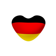 German flag of heart-3D illustration. 3d render.