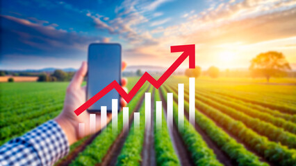 Global business growth analysis and asset investment chart Business and Finance, Up arrow economic chart, global economic trend analysis, Financial graph analysis on virtual screen.