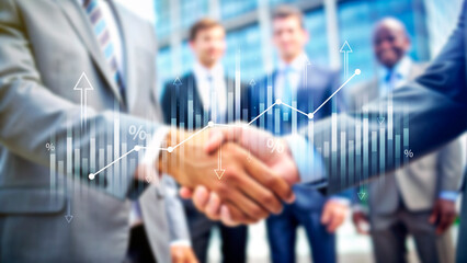 Stock market business and exchange financial growth graph. Business chart data graph diagram, business trading graph investment growth, global trend arrow up and down.