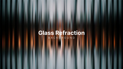 Abstract glass refraction background with vertical blurred light and dark lines. Modern visual effect for banner or digital design.