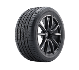 Car Tire with Black Alloy Wheel isolated on a transparent background 1