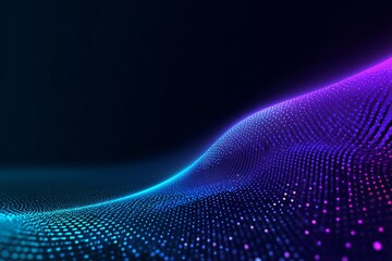 Obraz premium Colorful Digital Wave Design With Bright Dots in a Dark Background