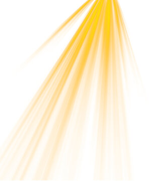 Yellow light flare and sun ray effect isolated on transparent background &ndash; glowing abstract light overlay